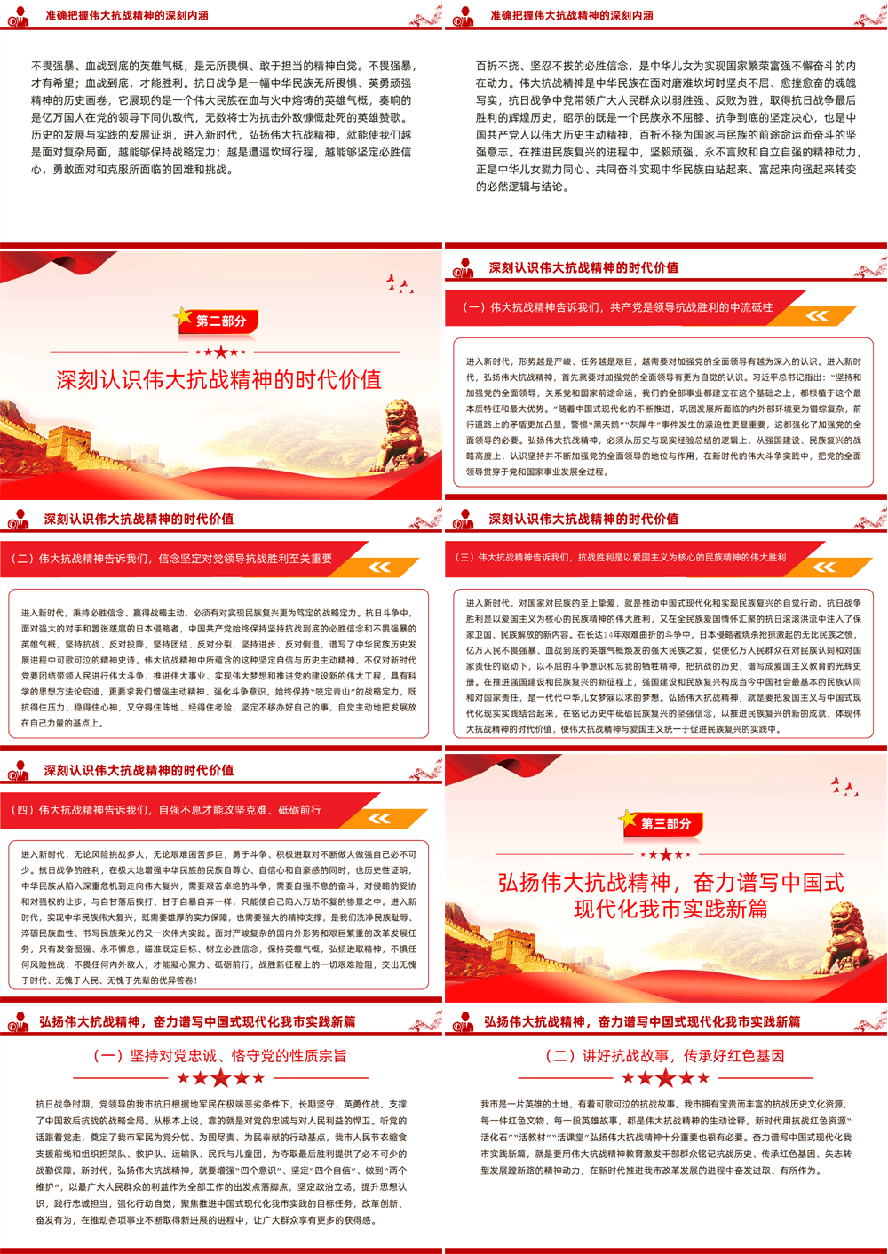 党课PPT 弘扬伟大抗战精神，奋力谱写中国式现代化我市实践新篇（PPT） 第2张