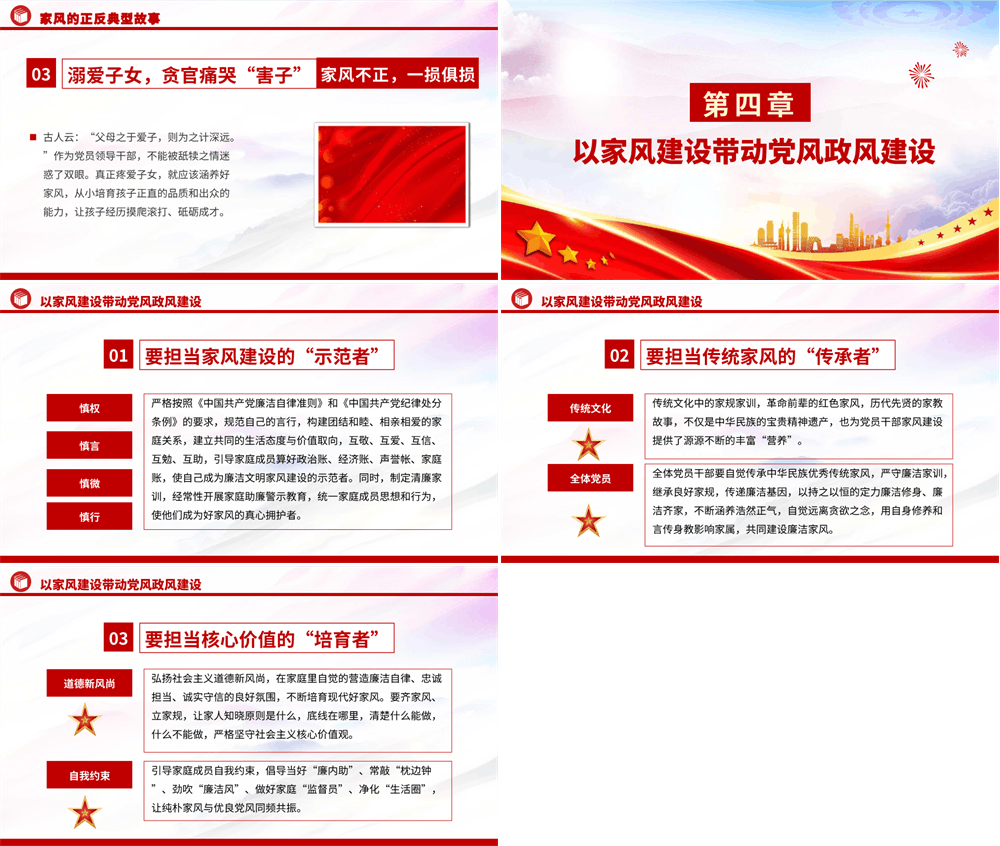 廉政党课PPT 加强家风建设，以优良家风带动党风政风全面向好 第3张