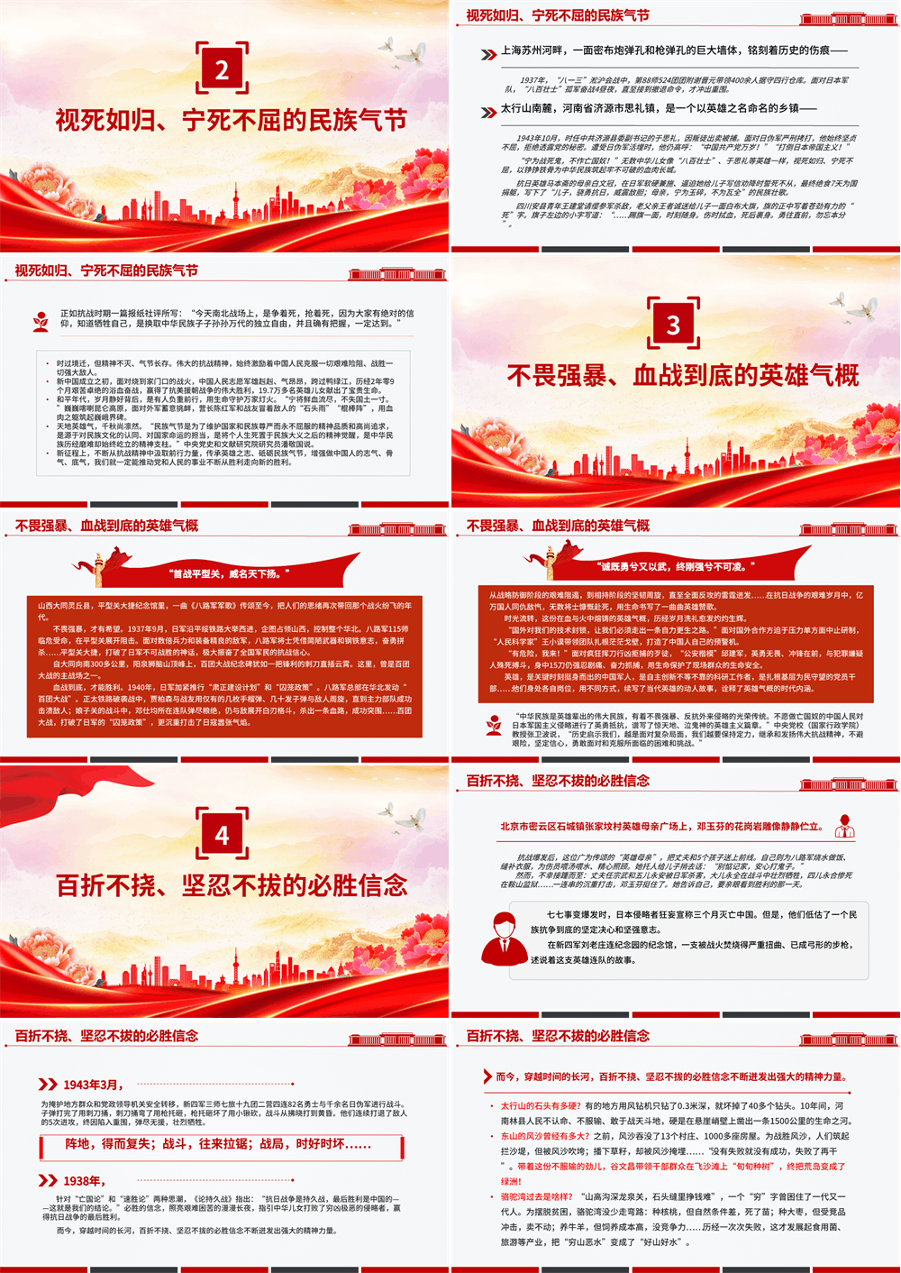 党课PPT 弘扬伟大抗战精神，汇聚民族复兴力量 第2张