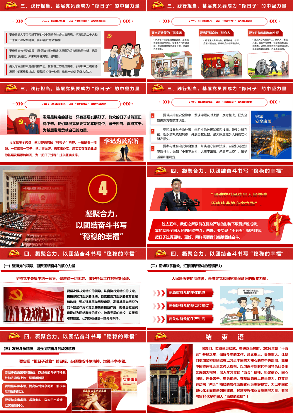 PPT党课讲稿 以“两会”精神为指引，在基层岗位上担当作为、共筑安宁 第4张