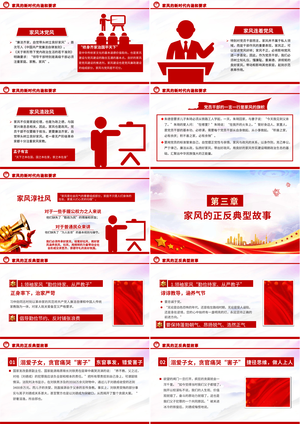 廉政党课PPT 加强家风建设，以优良家风带动党风政风全面向好 第2张