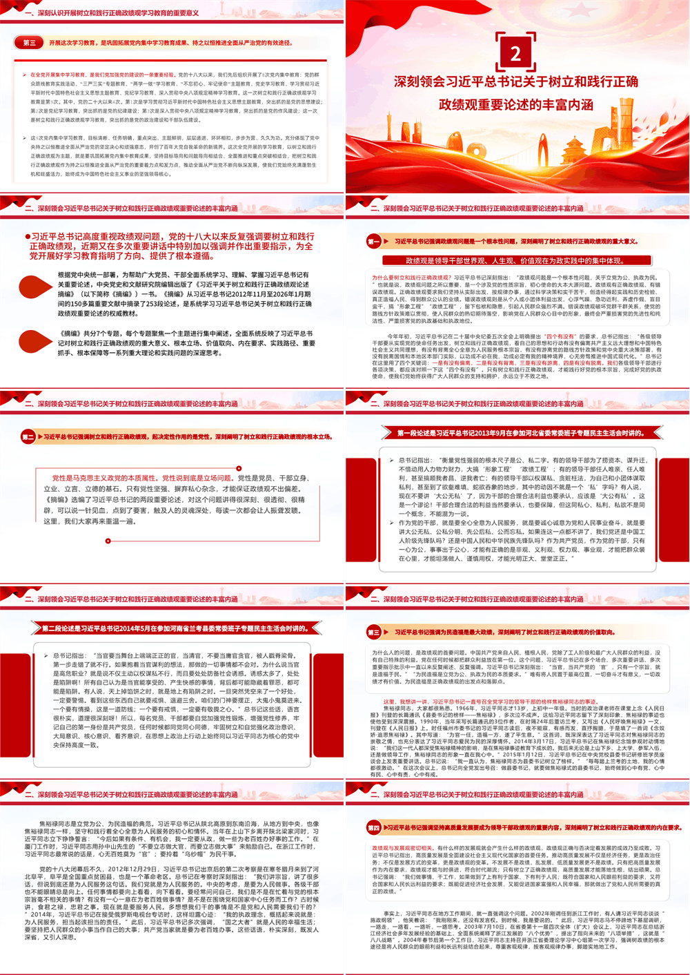简洁大气深入学习贯彻总书记关于树立和践行正确政绩观的重要论述PPT课件 第2张