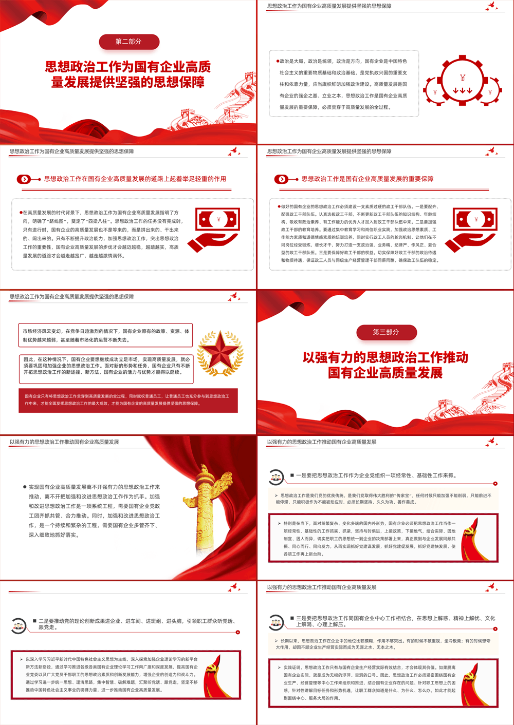 国企思想政治工作PPT红色大气以思政工作引领国企高质量发展党课 第2张