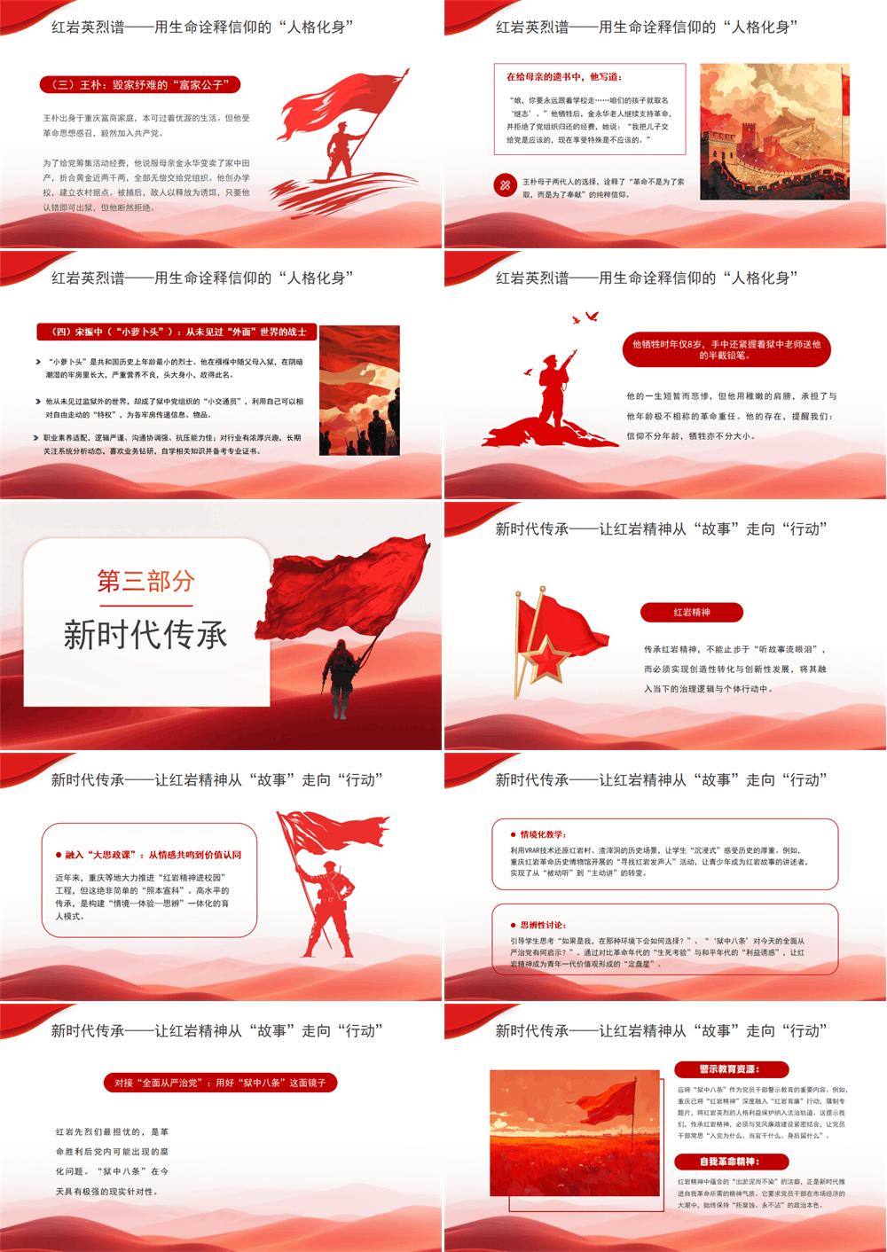 学习红色精神PPT党课 红岩精神穿越时空的信仰火炬 第3张