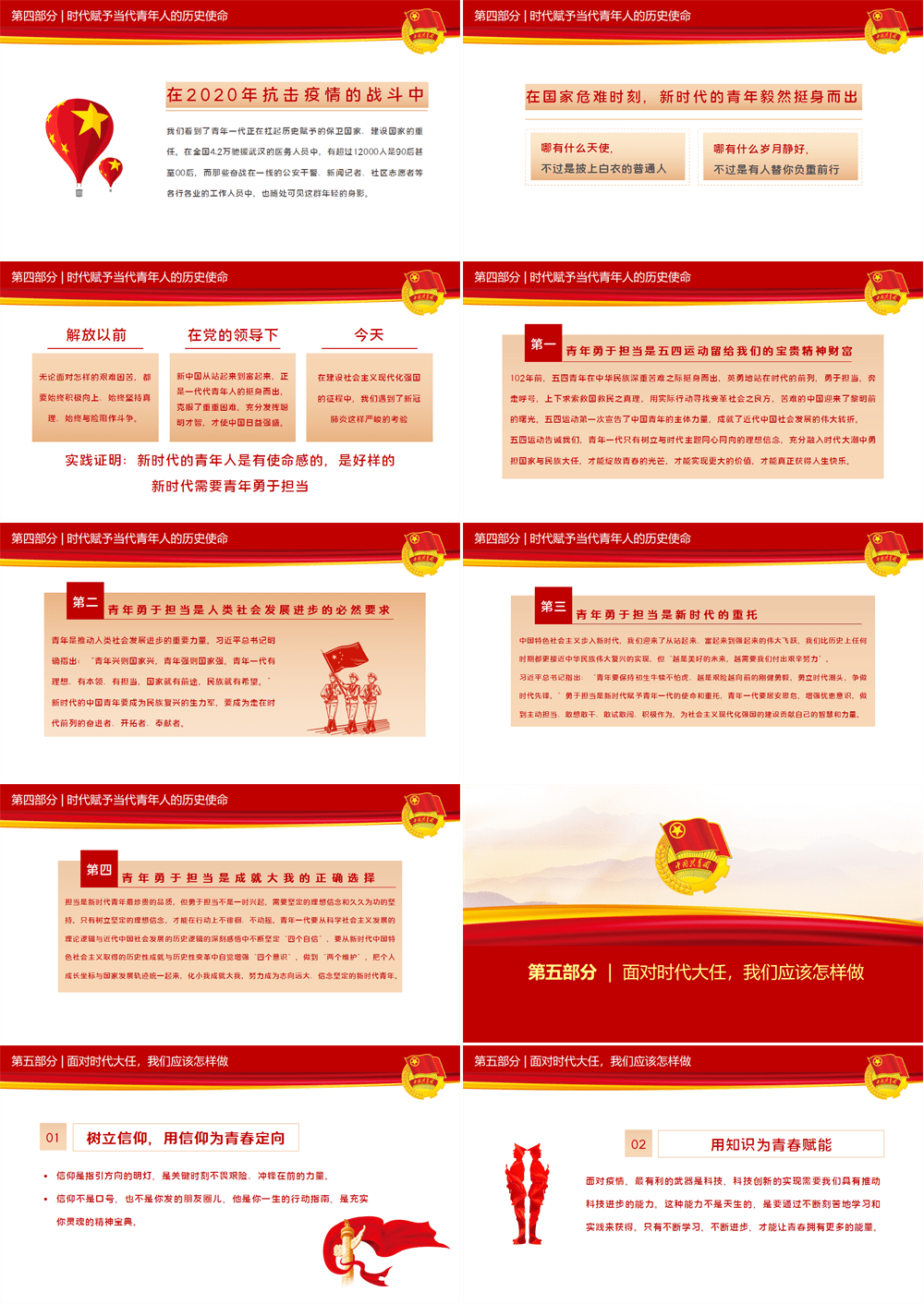 五四精神传承有我PPT2026中国共青团建团104周年青春万岁强国有我主题团课课件 第3张
