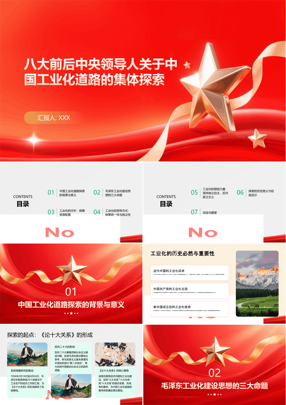 党课PPT 八大前后中央领导人关于中国工业化道路的集体探索 第1张
