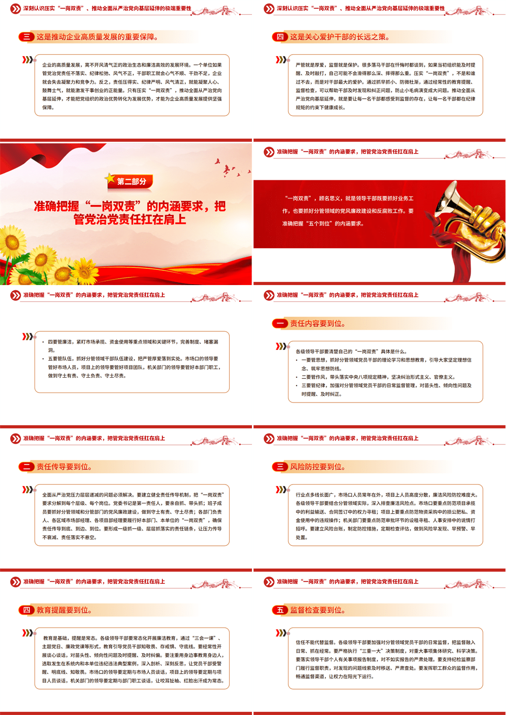 PPT党课 压实“一岗双责”推动全面从严治党向基层延伸 第2张