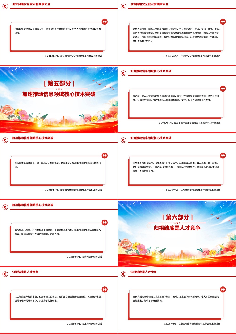 党政风建设网络强国PPT红色精美总书记重要论述课件 第3张