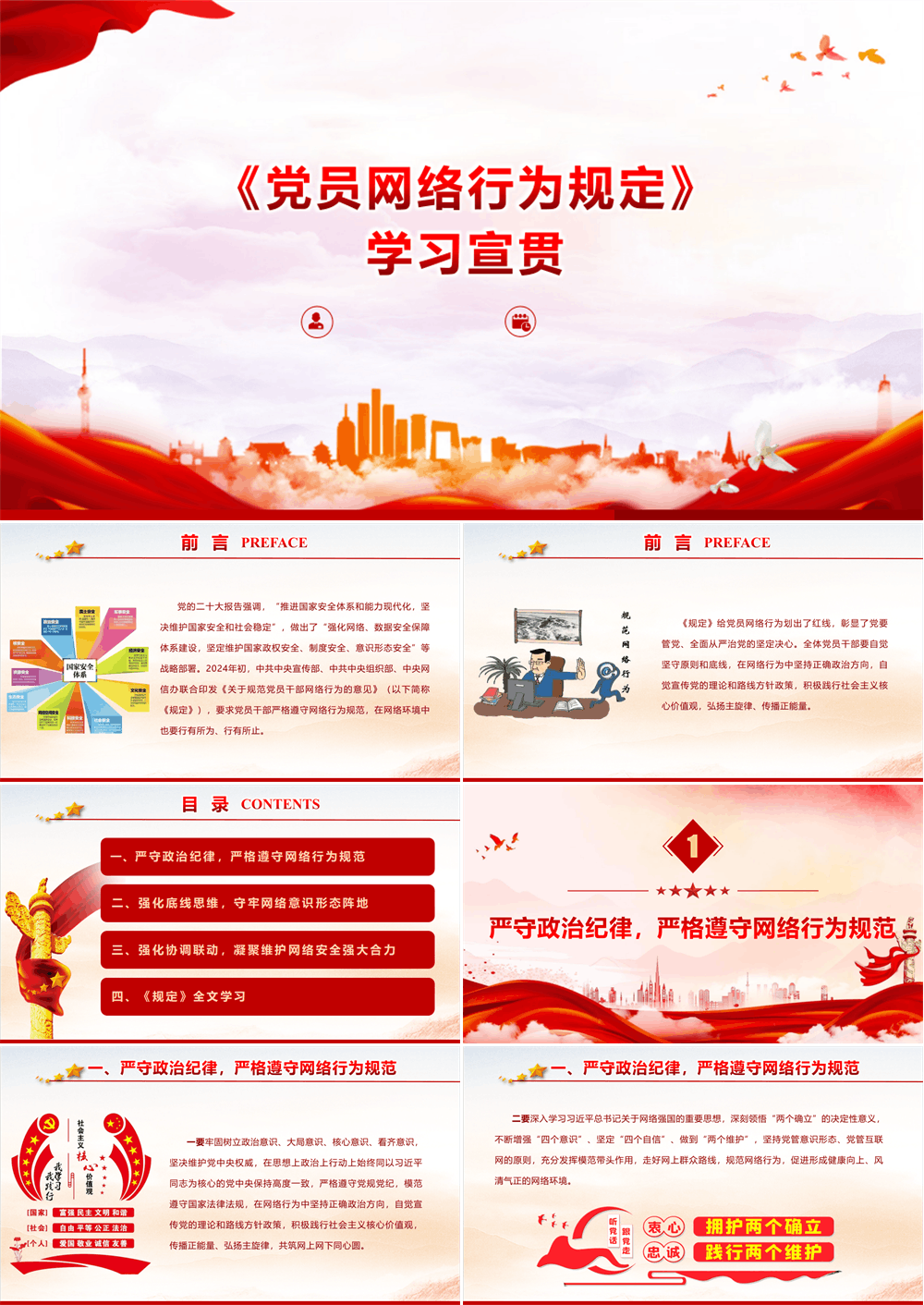《党员网络行为规定》学习宣贯 支部专题学习PPT课件 第1张