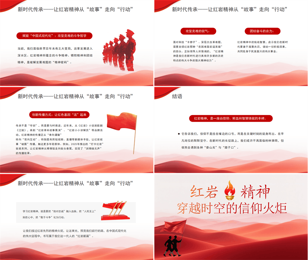 学习红色精神PPT党课 红岩精神穿越时空的信仰火炬 第4张