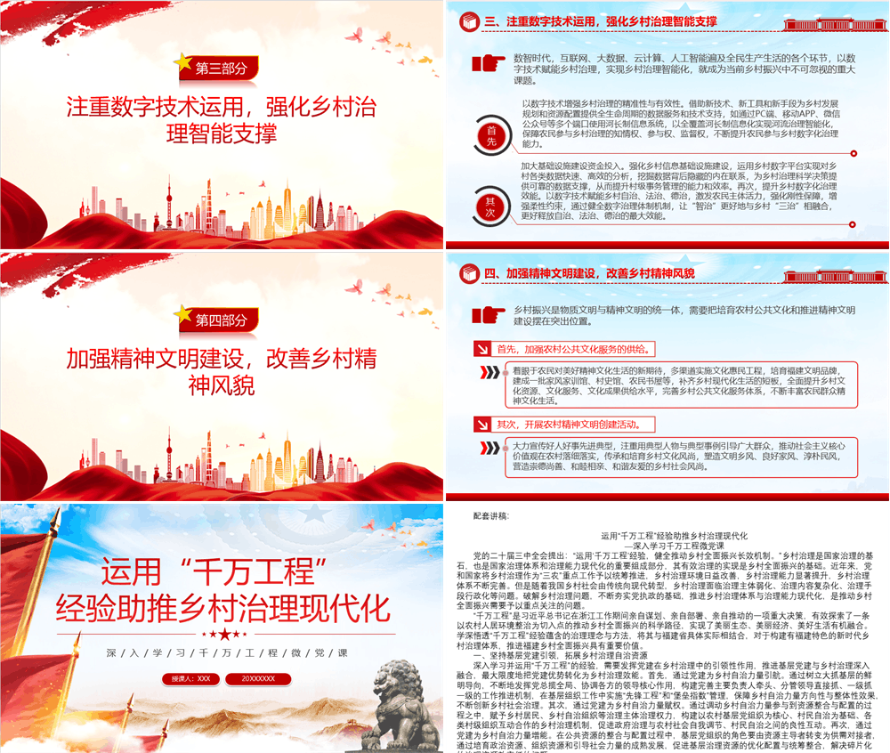 乡村振兴ppt模板运用好“千万工程”经验助推乡村治理现代化 第2张