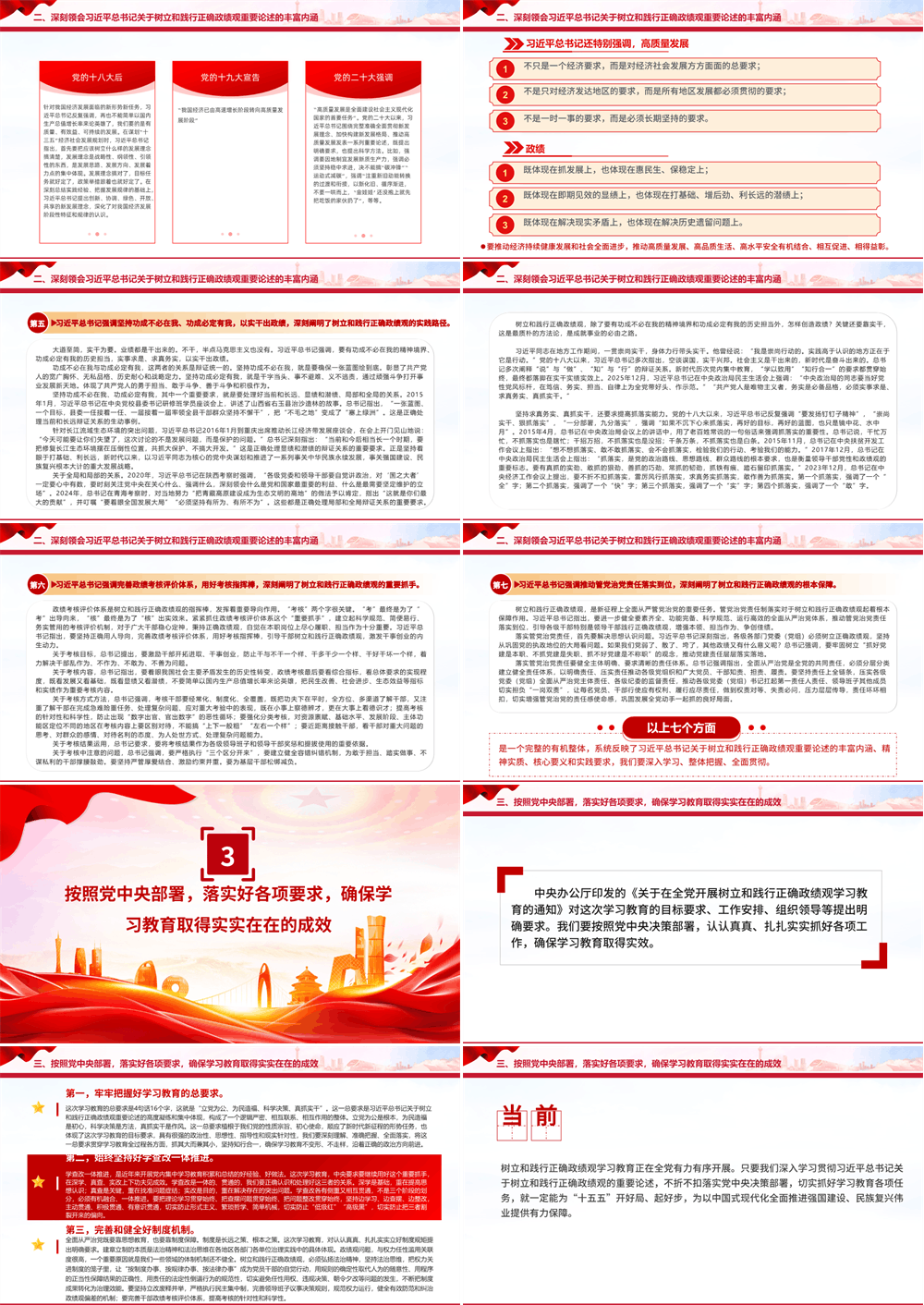 简洁大气深入学习贯彻总书记关于树立和践行正确政绩观的重要论述PPT课件 第3张