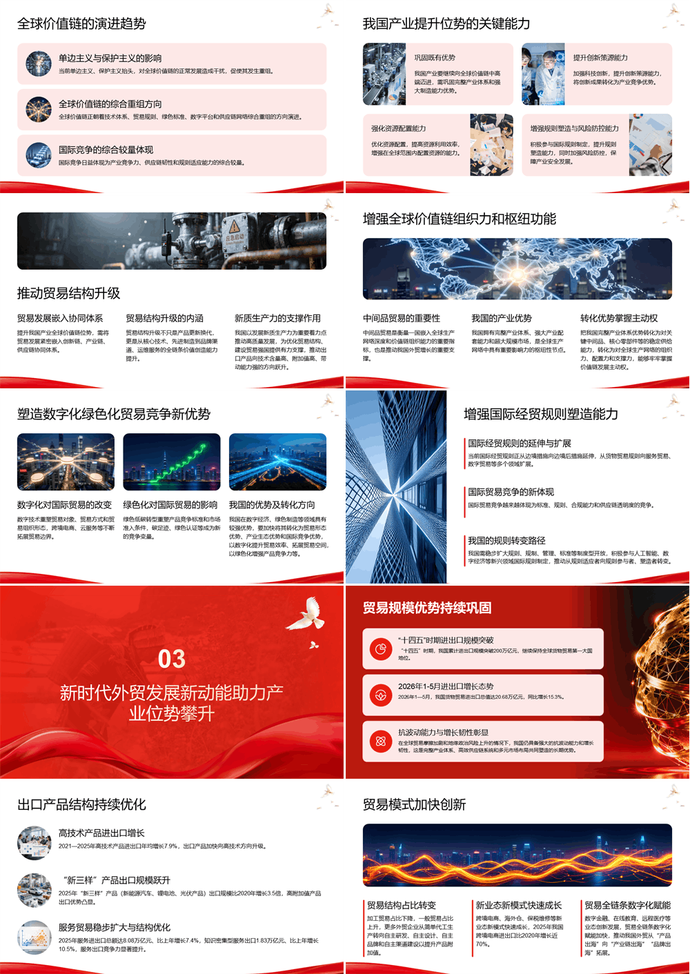 党课PPT 推动我国产业向全球价值链中高端迈进 第2张