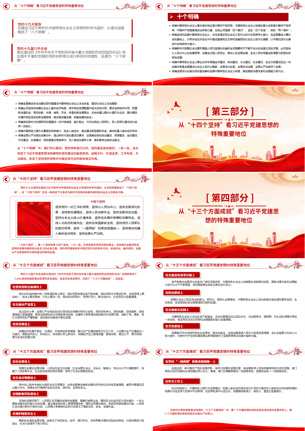 红色精美深刻认识习近平党建思想的特殊重要地位PPT党课课件 第2张