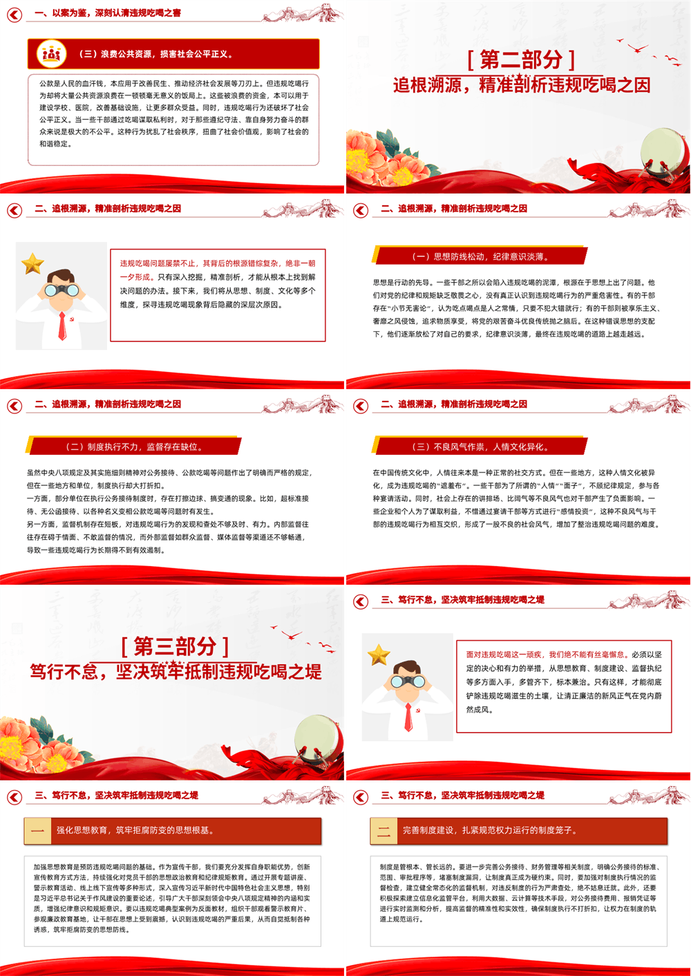 红色简洁以案为鉴明纪律正风肃纪强作风PPT学习违规吃喝典型案例专题研讨发言模板 第2张
