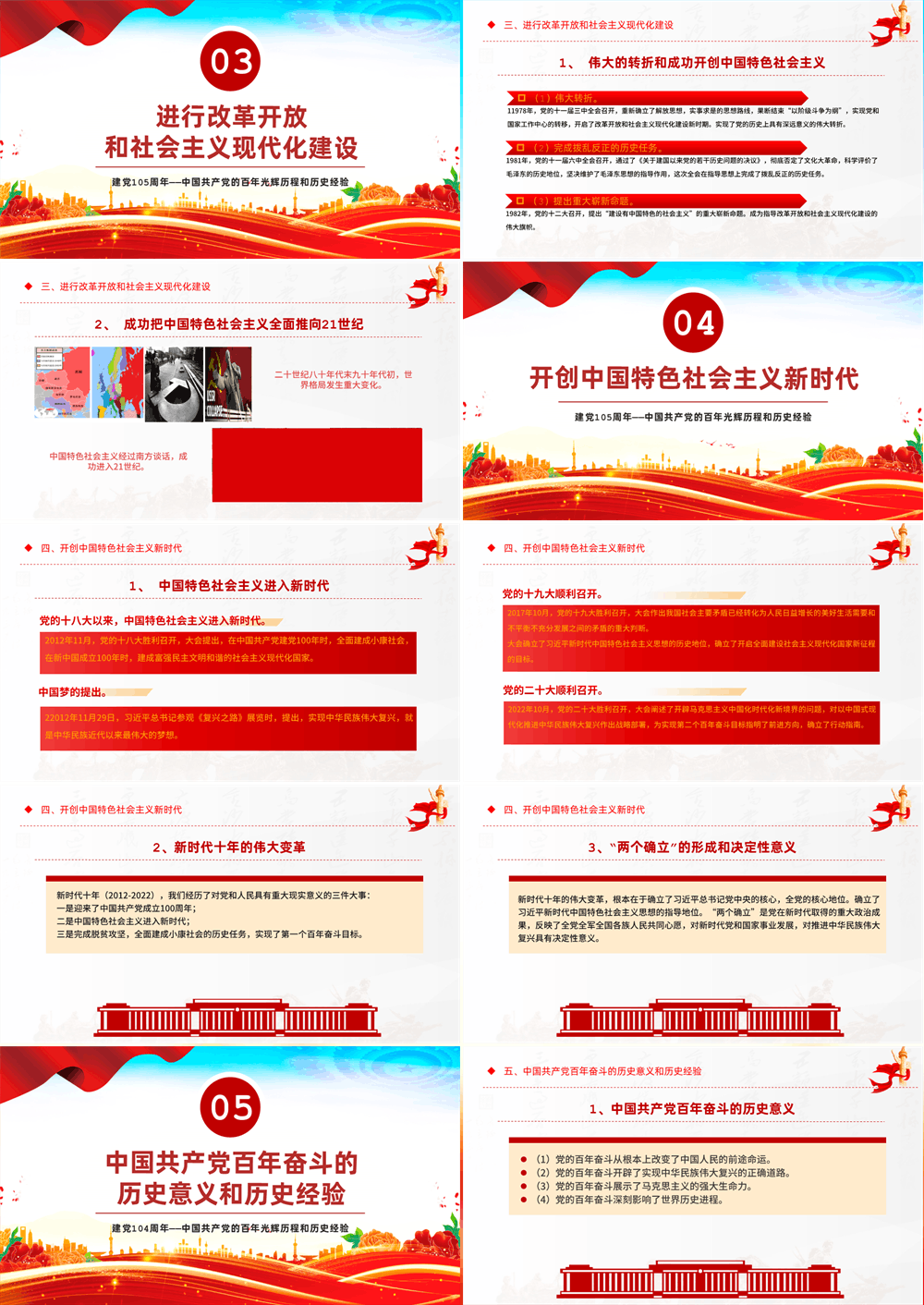 2026庆祝建党105周年党政风中国共产党的百年光辉历程和历史经验七一课件 第3张