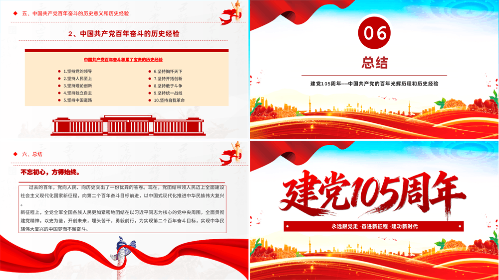 2026庆祝建党105周年党政风中国共产党的百年光辉历程和历史经验七一课件 第4张