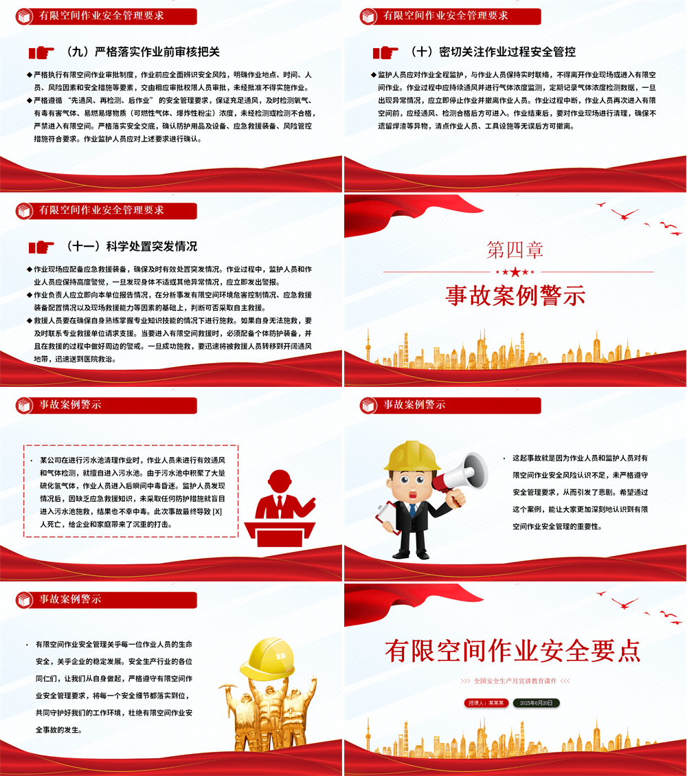 2026全国安全生产月宣讲教育之有限空间作业安全要点PPT课件下载 第3张