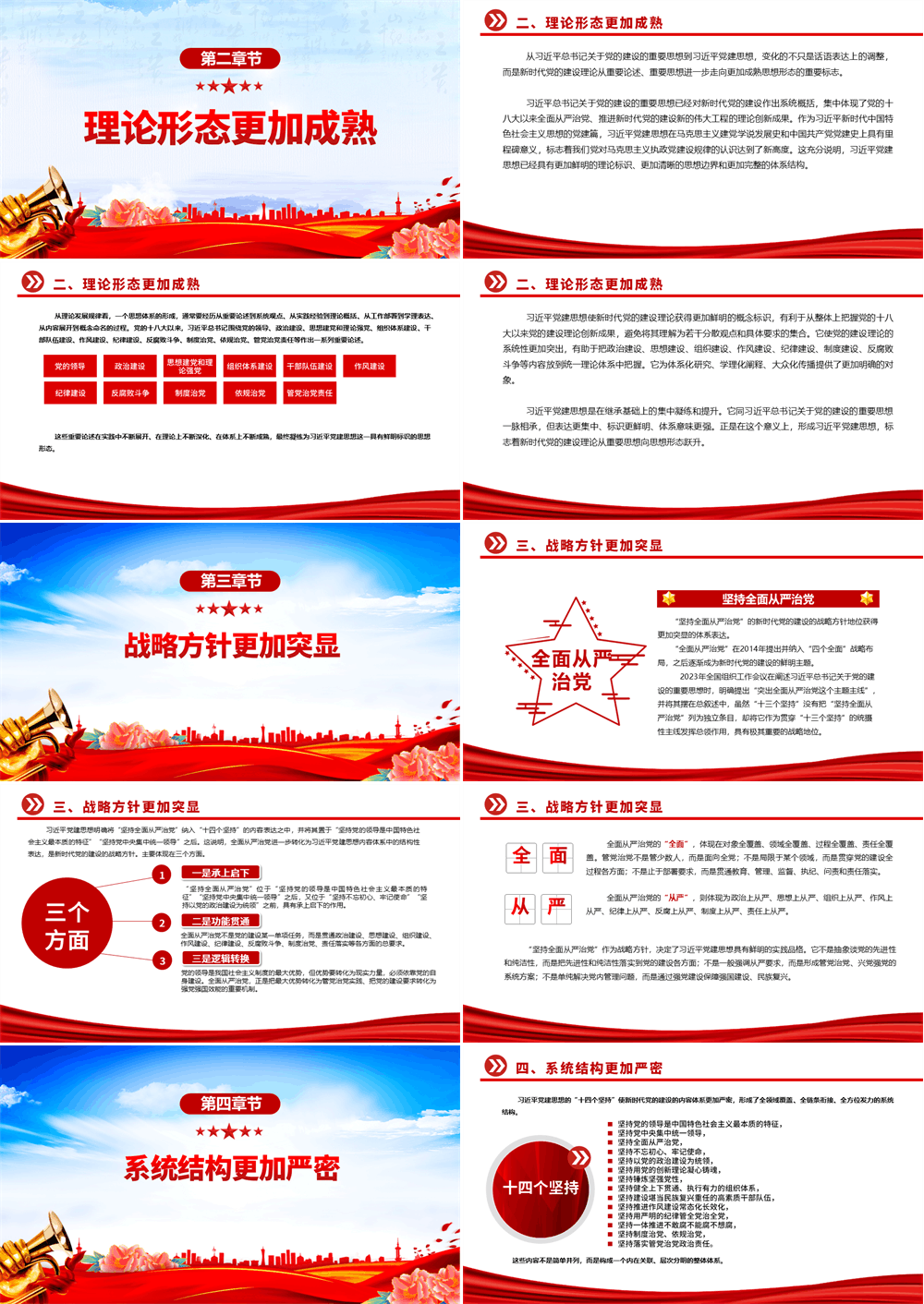从五个维度学习领会习近平党建思想PPT党课课件 第2张