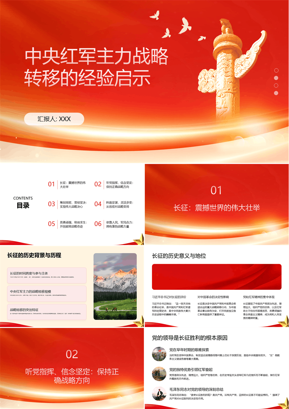 党史专题学习PPT课件 中央红军主力战略转移的经验启示 第1张