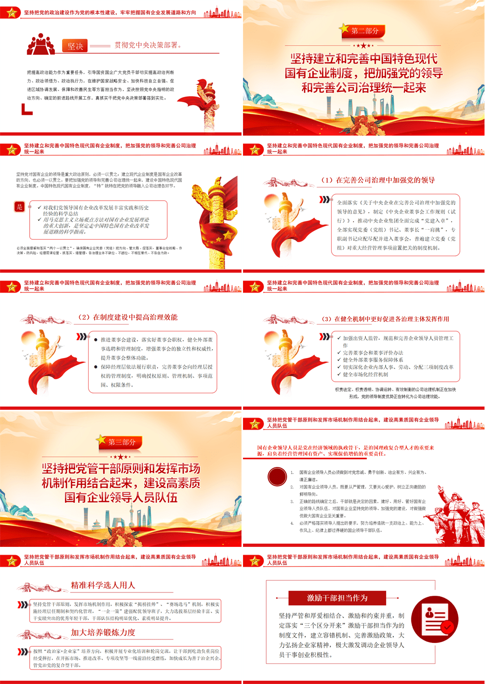 2026坚持党的领导加强党的建设国有企业的根和魂PPT大气党建风党员干部学习教育专题党课党建课件模板 第2张