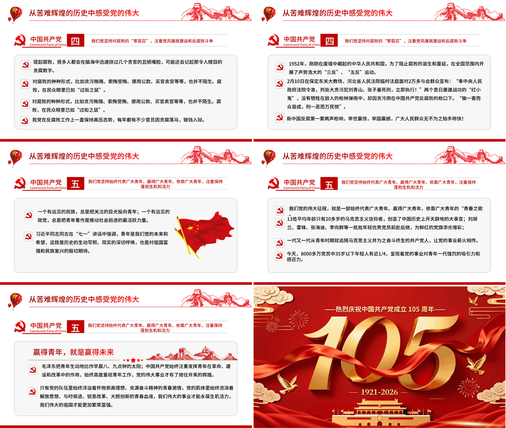 2026中国共产党成立105周年PPT七一建党节党史学习教育党课课件下载 第7张