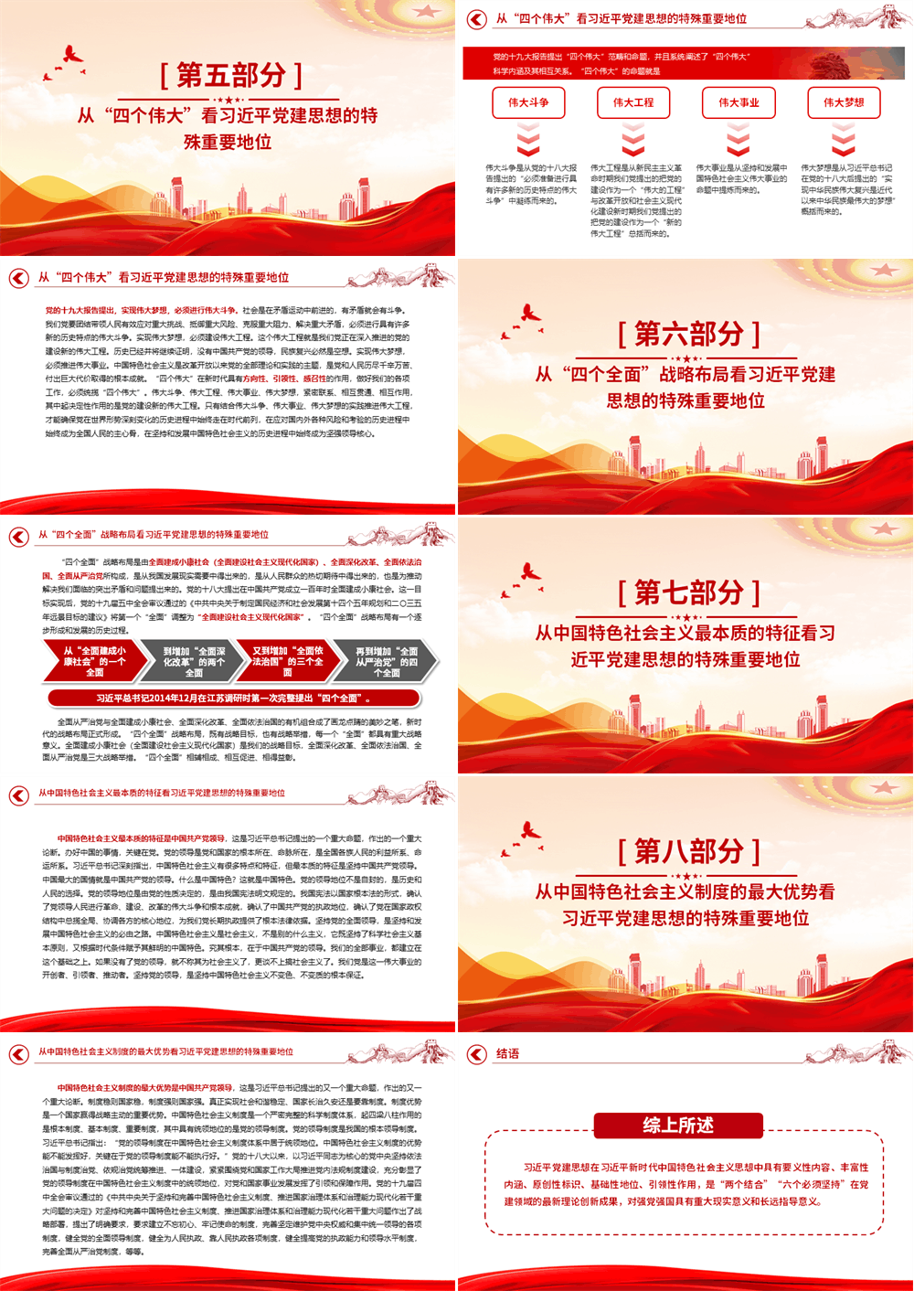 红色精美深刻认识习近平党建思想的特殊重要地位PPT党课课件 第3张