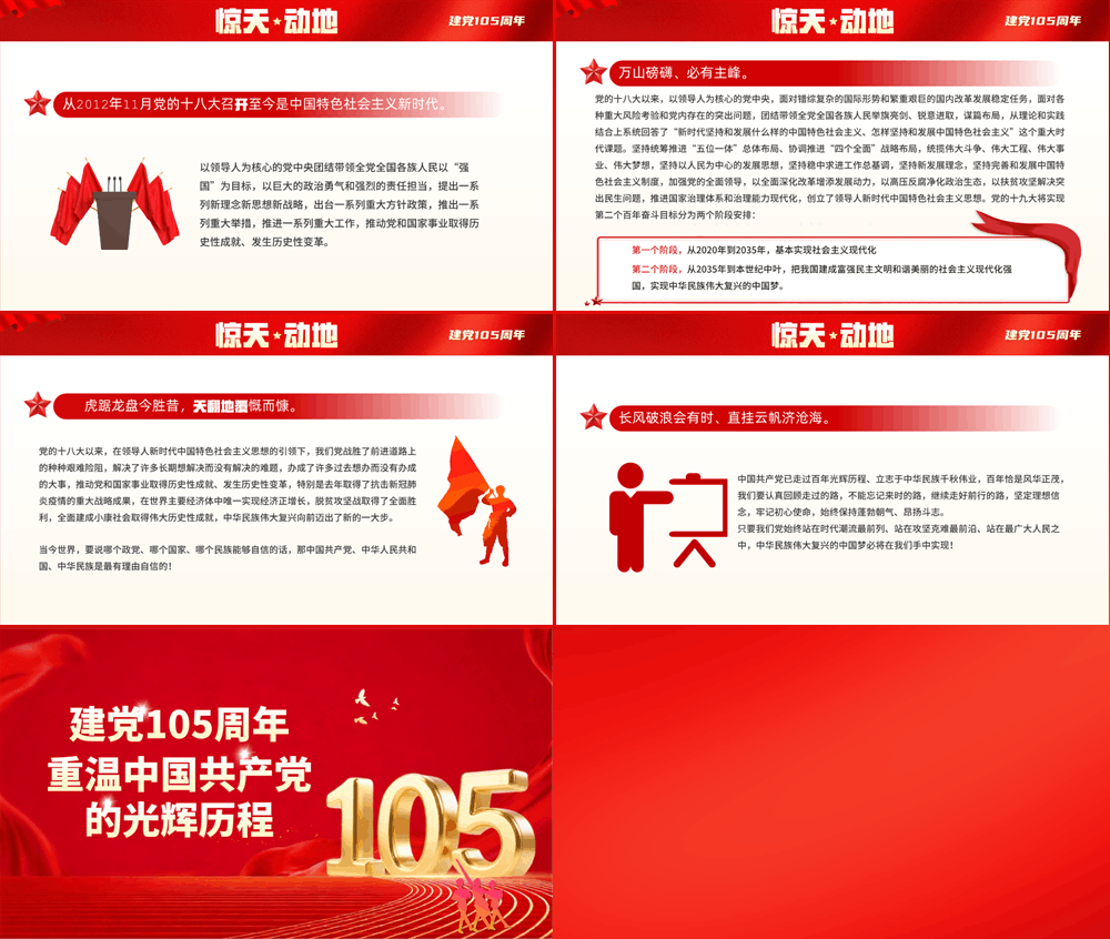 七一建党节重温党的光辉历程建党105周年主题课件 第3张