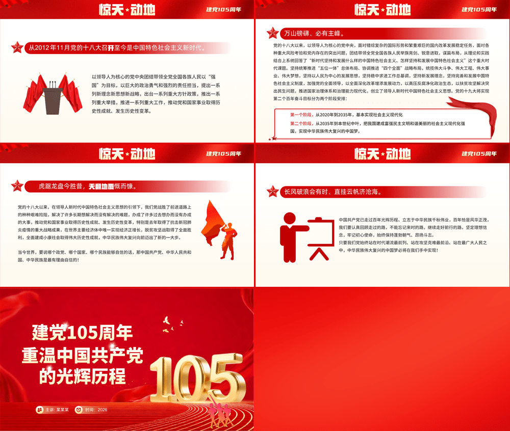 七一建党节重温党的光辉历程PPT建党105周年主题党课课件 第3张