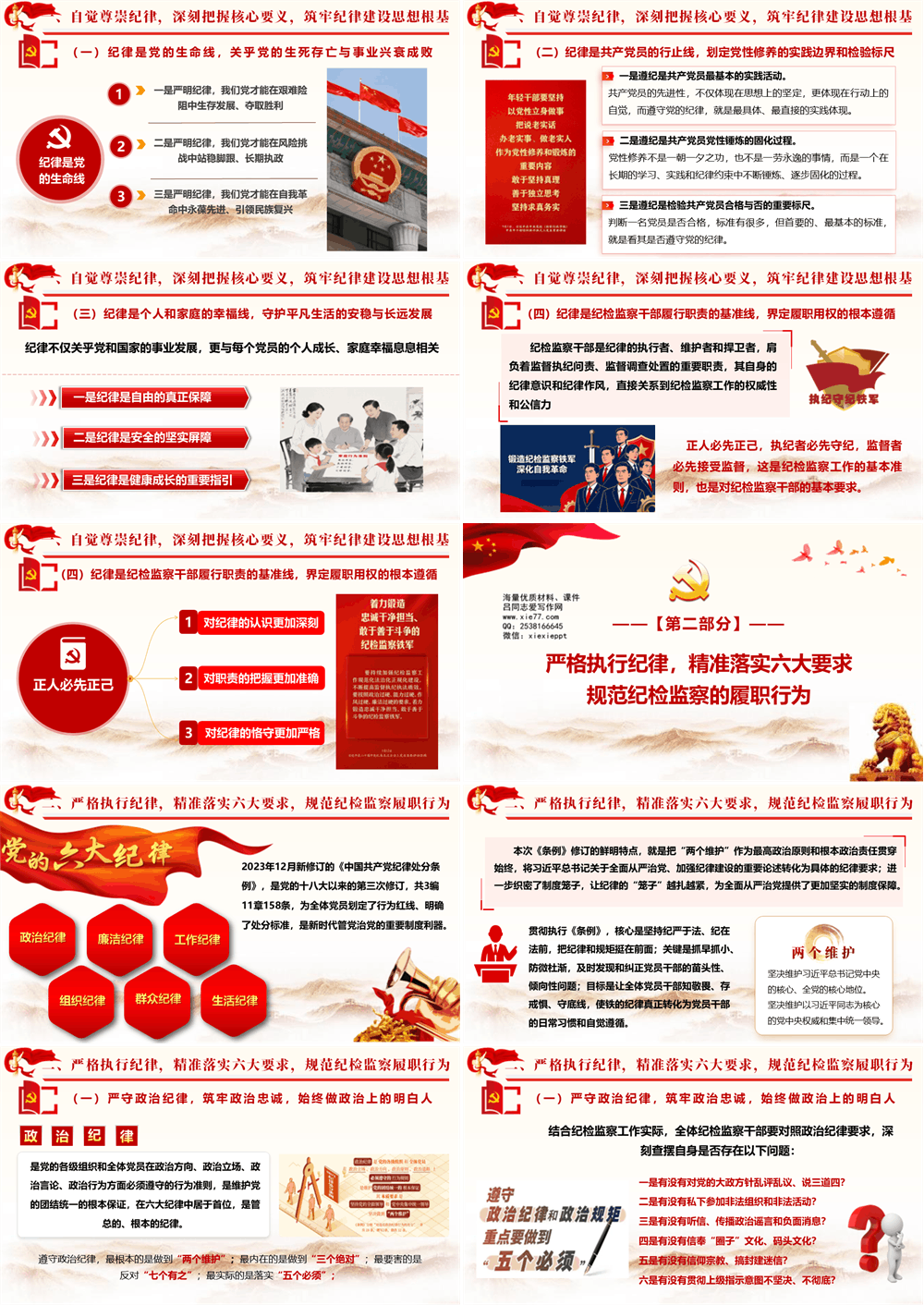 党课PPT 尊崇纪律+做忠诚干净担当的纪检监察干部 第2张