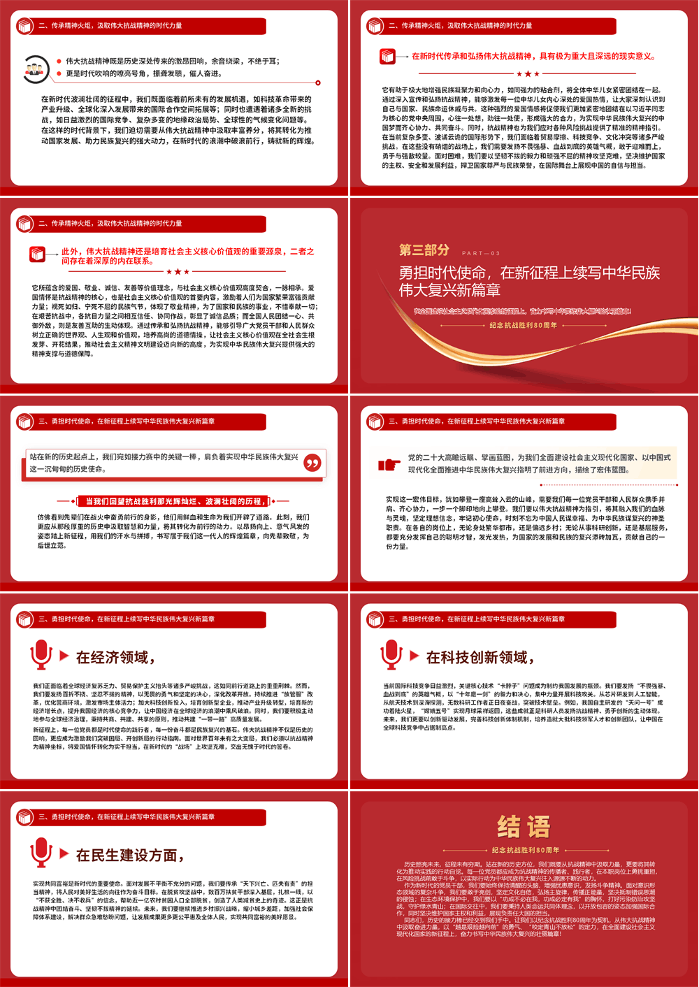 1945 2025纪念中国人民抗日战争暨世界反法西斯战争胜利80周年PPT党课 第3张