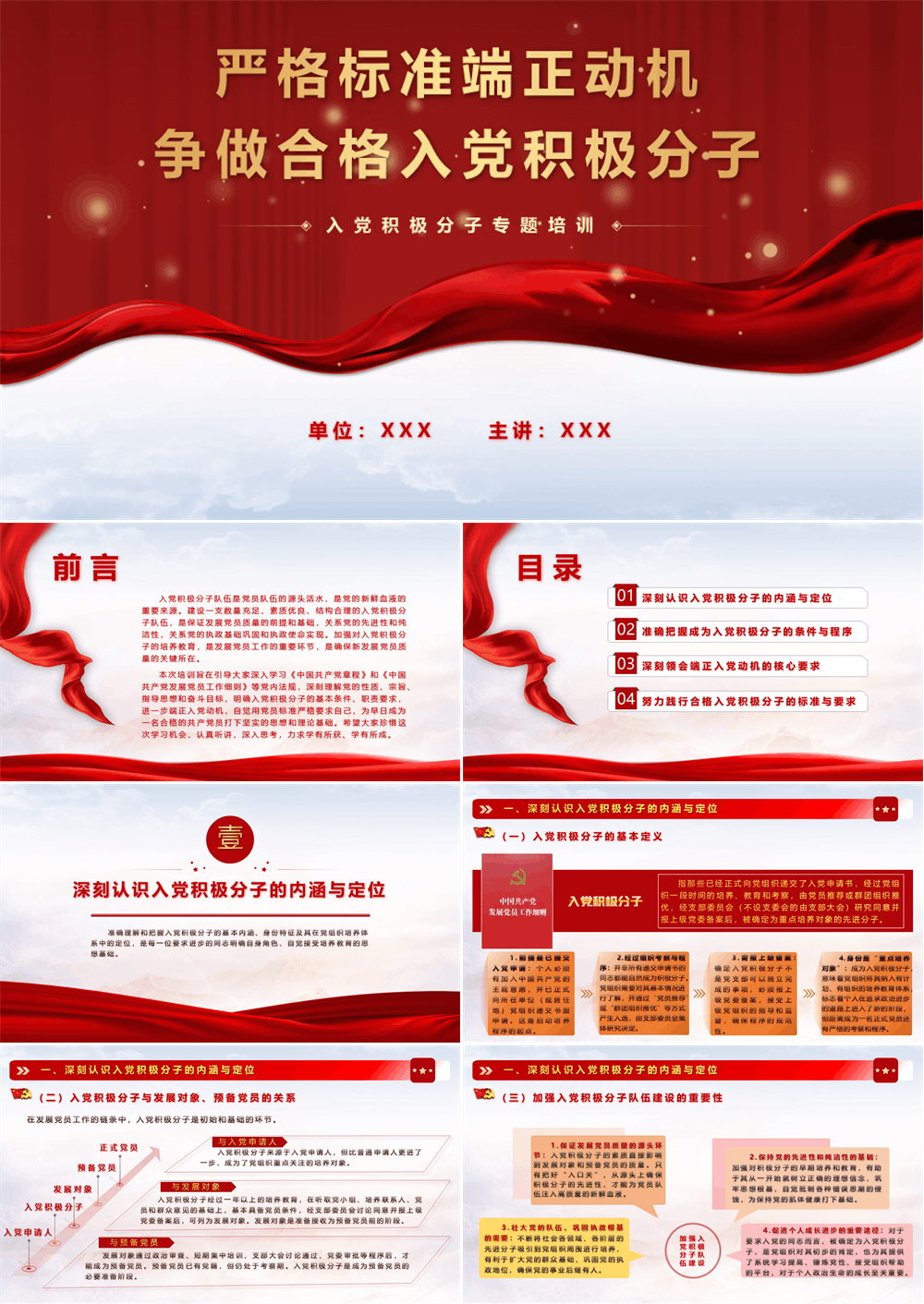 入党积极分子培训党课PPT 严格标准端正动机，争做合格入党积极分子 第1张
