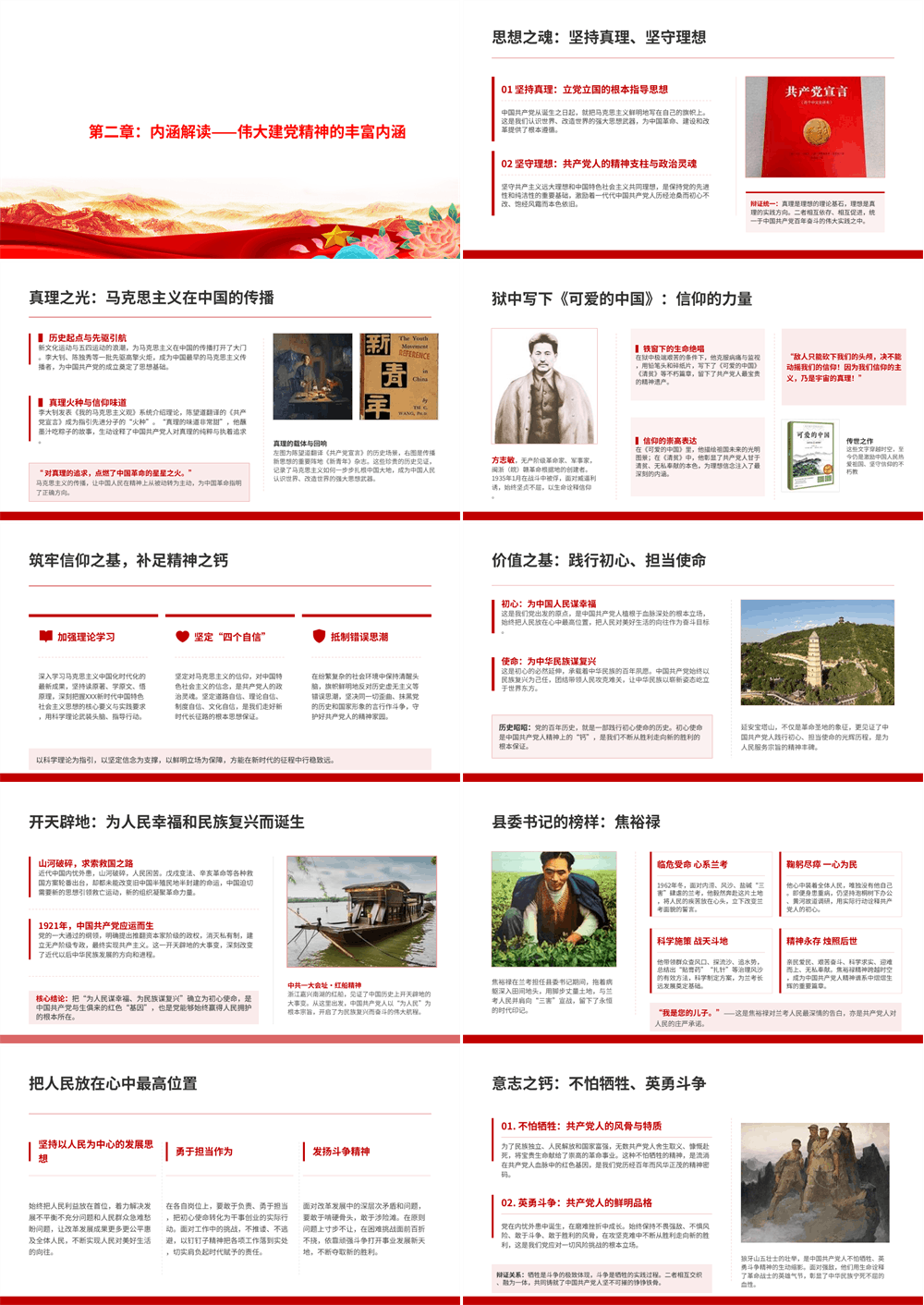 党课PPT 弘扬伟大建党精神，厚植爱党爱国情怀 第2张