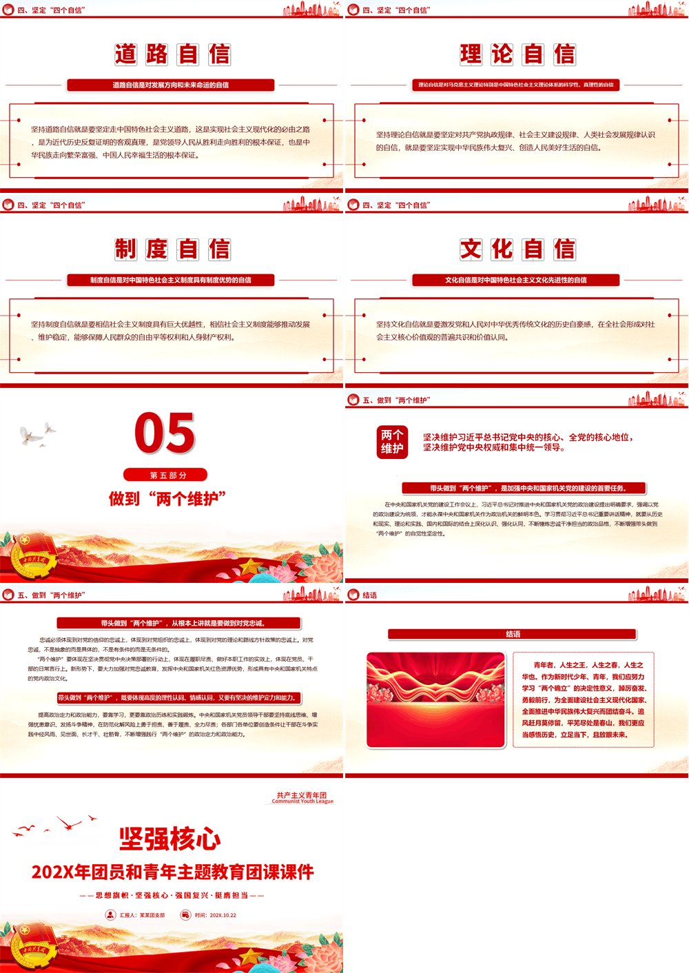 坚强核心PPT红色大气2026年团员和青年主题教育专题团课课件 第4张